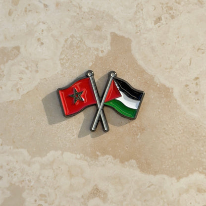Drapeaux Maroc & Palestine