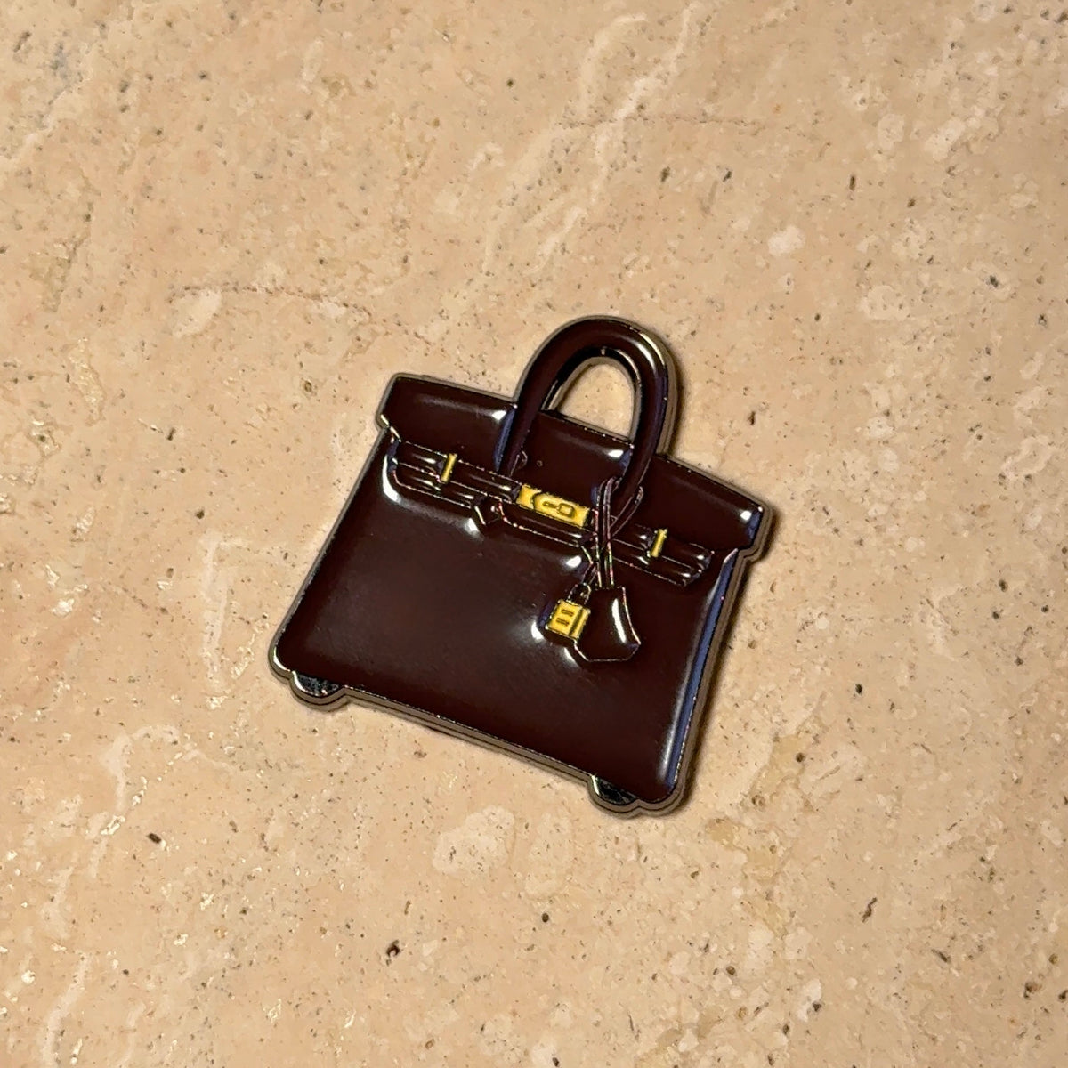 Sticker métal Sac Birkin marron