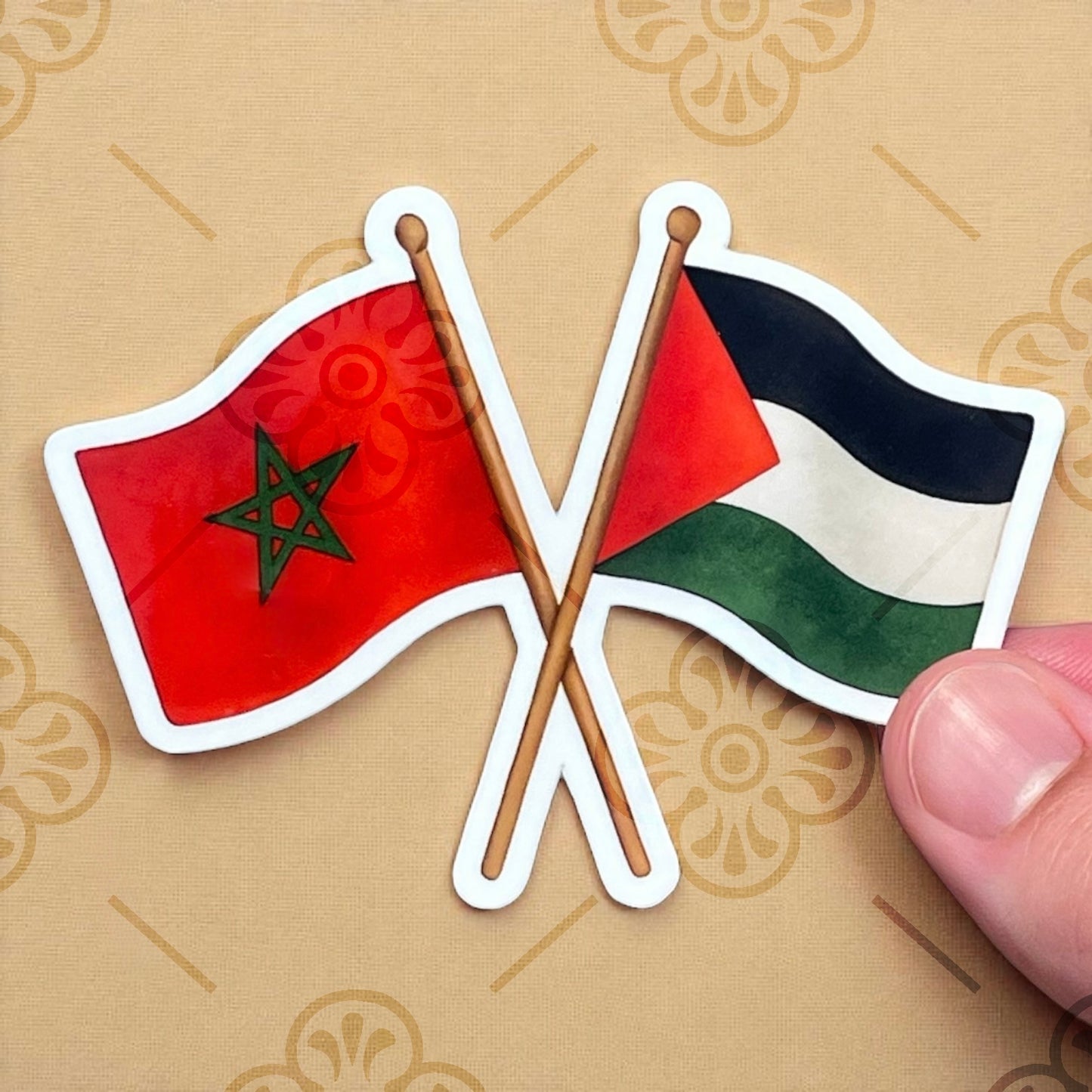 Drapeaux Maroc & Palestine