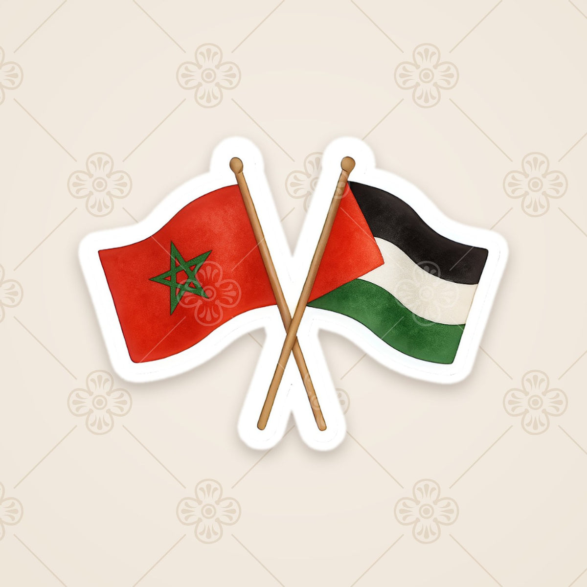 Morocco & Palestine flags