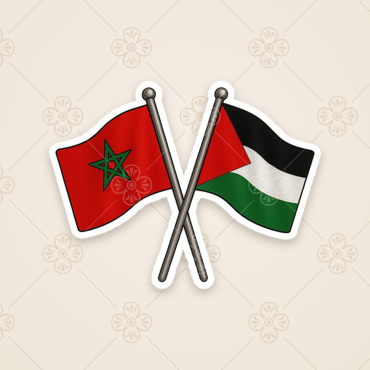 Morocco & Palestine flags – photo 2