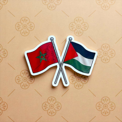 Drapeaux Maroc & Palestine
